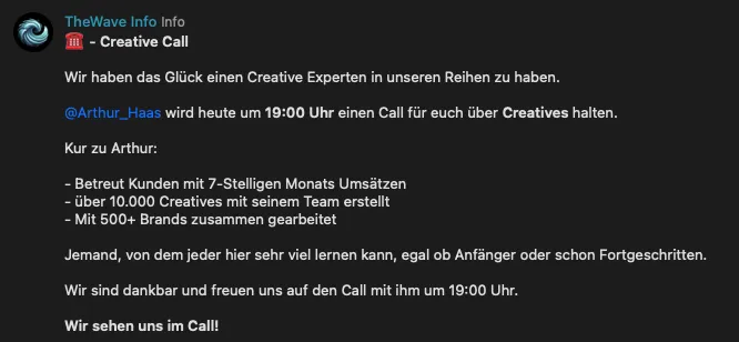 Creative Call mit Arthur Haas