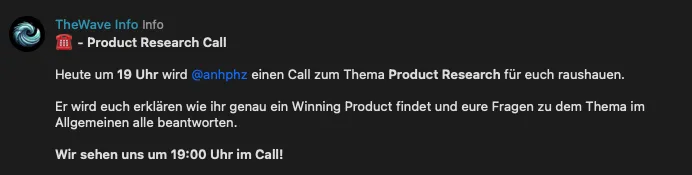 Product Research Call