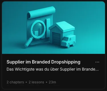 Supplier im Branded Dropshipping – 2 Lessons