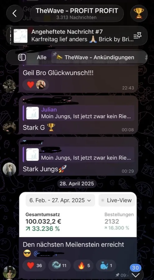 Community-Mitglied mit 100k+ Umsatz
